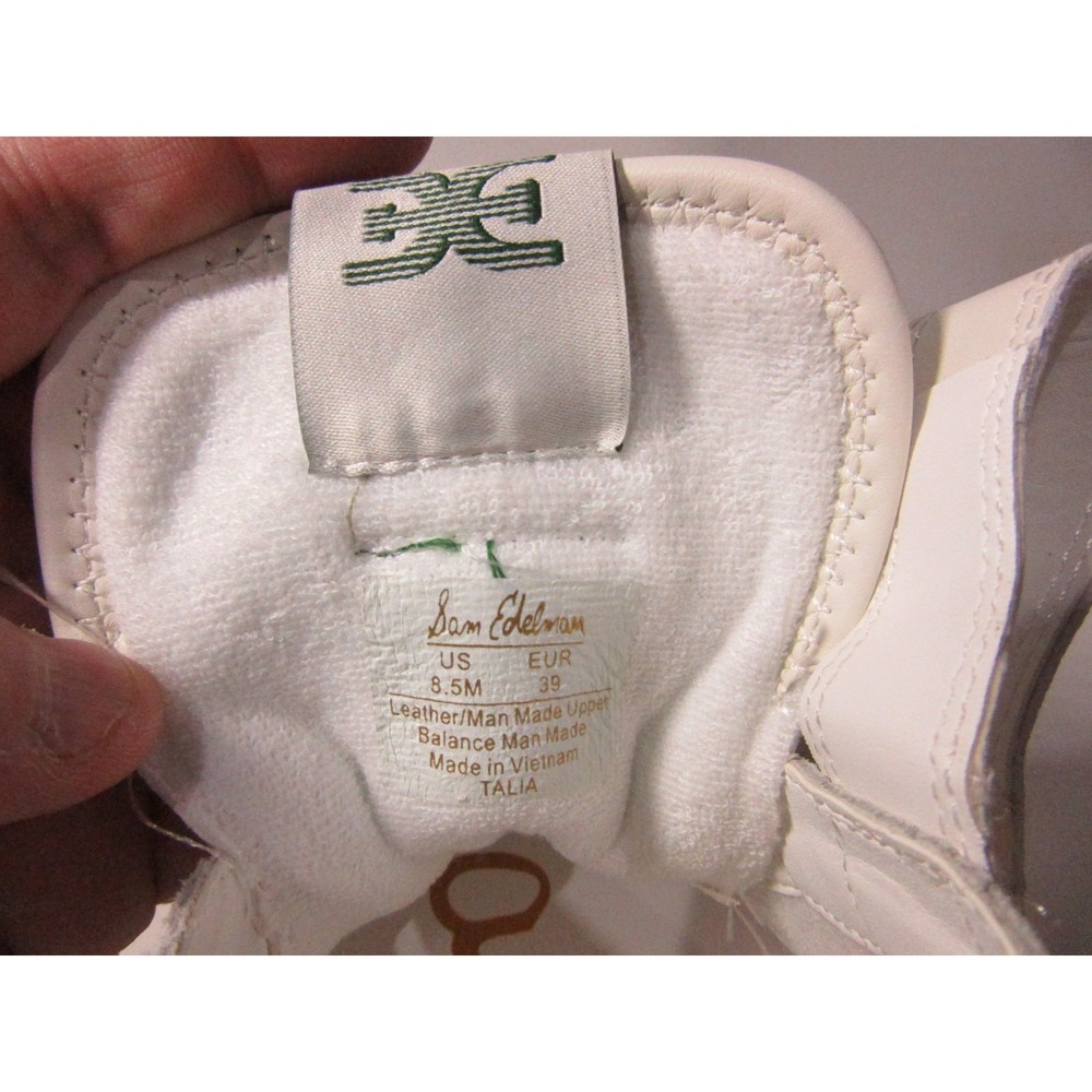 Sam Edelman Shoes Womens US 8.5 M White Green Talia Adjustable Strap Sneakers - Picture 10 of 11